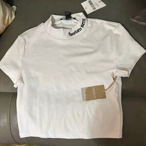 Forever 21 White Mock Neck Crop Top